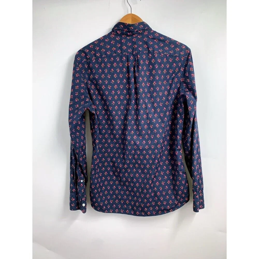 J. Crew Men's Stretch Secret Wash Floral Slim‎ Fit Button Up Shirt Size M